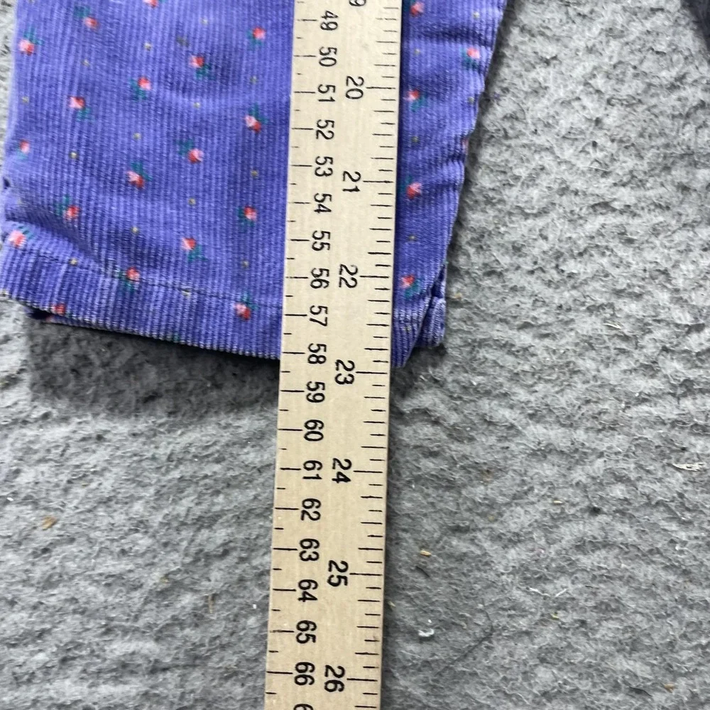 Vintage OshKosh B'gosh Vestbak Overalls Girls 12M Purple Corduroy Floral USA